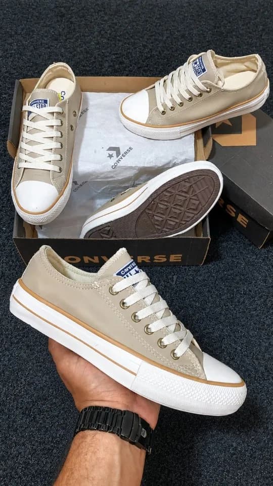 All Star couro bege