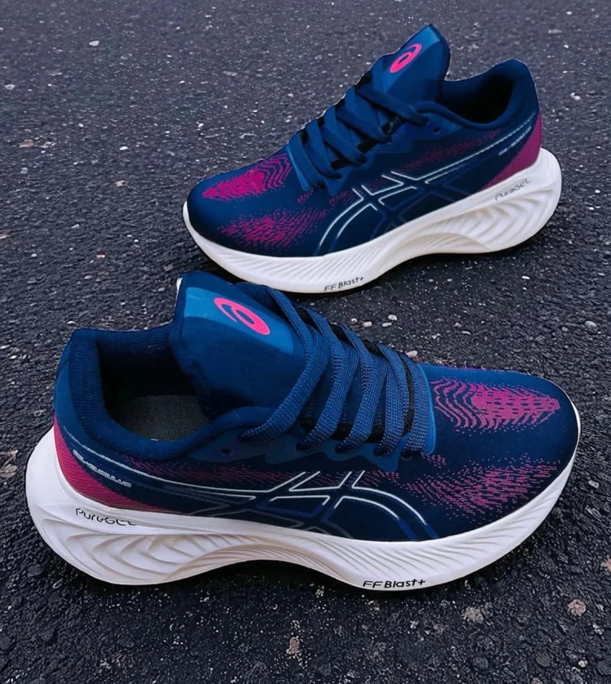 Asics Cumulus 25 azul e rosa