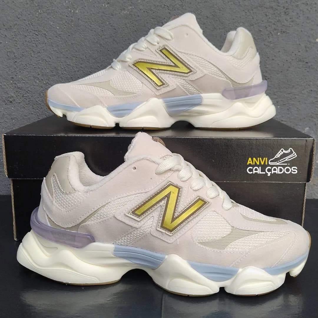New Balance 9060 creme e dourado