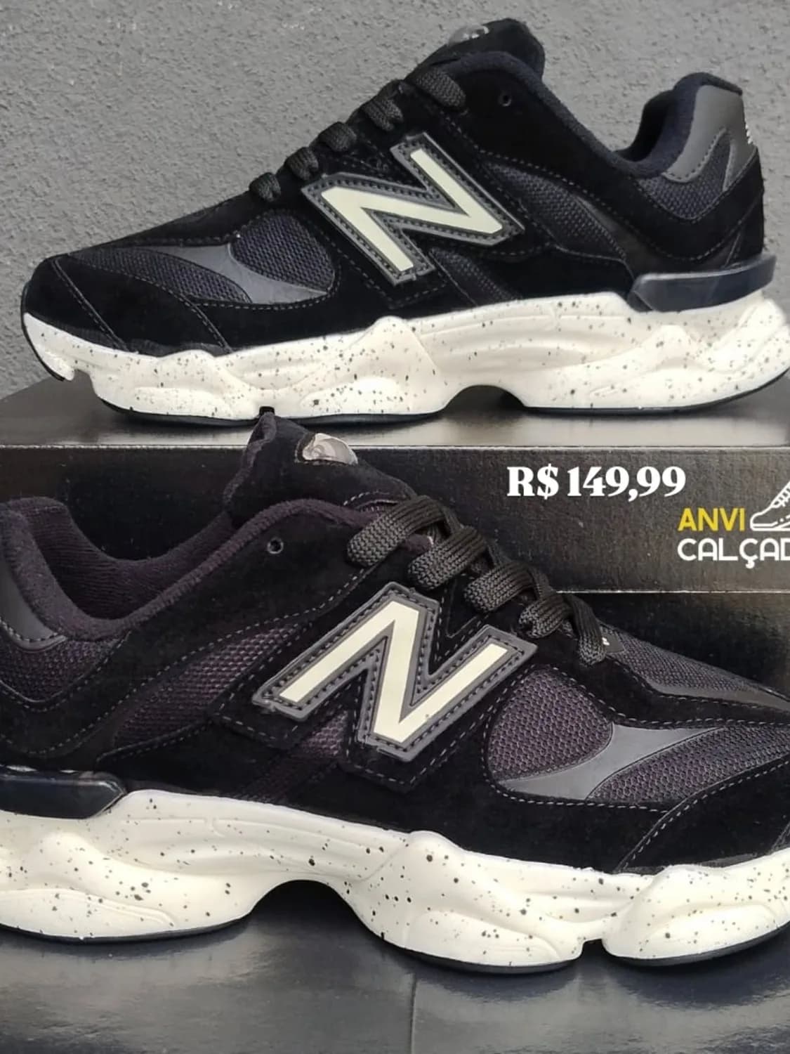 New Balance 9060 preto, ângulo 1 de 2